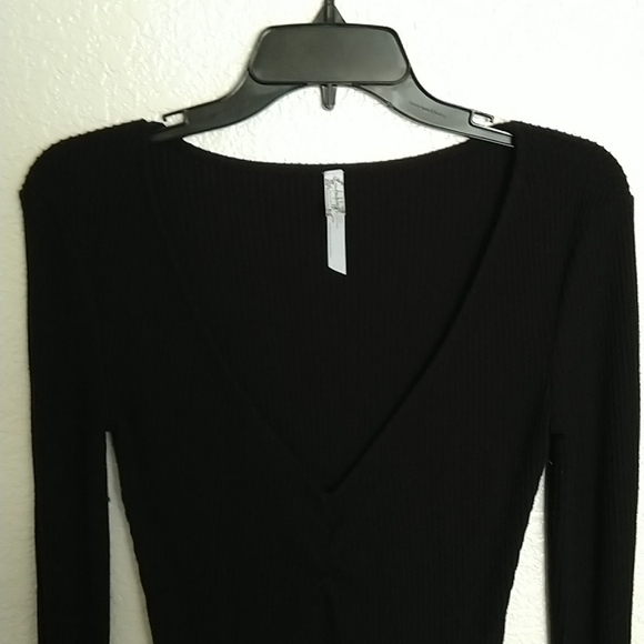 Free people cozy up with me long sleeve ribbed bodysuit sz M - Picture 3 of 8